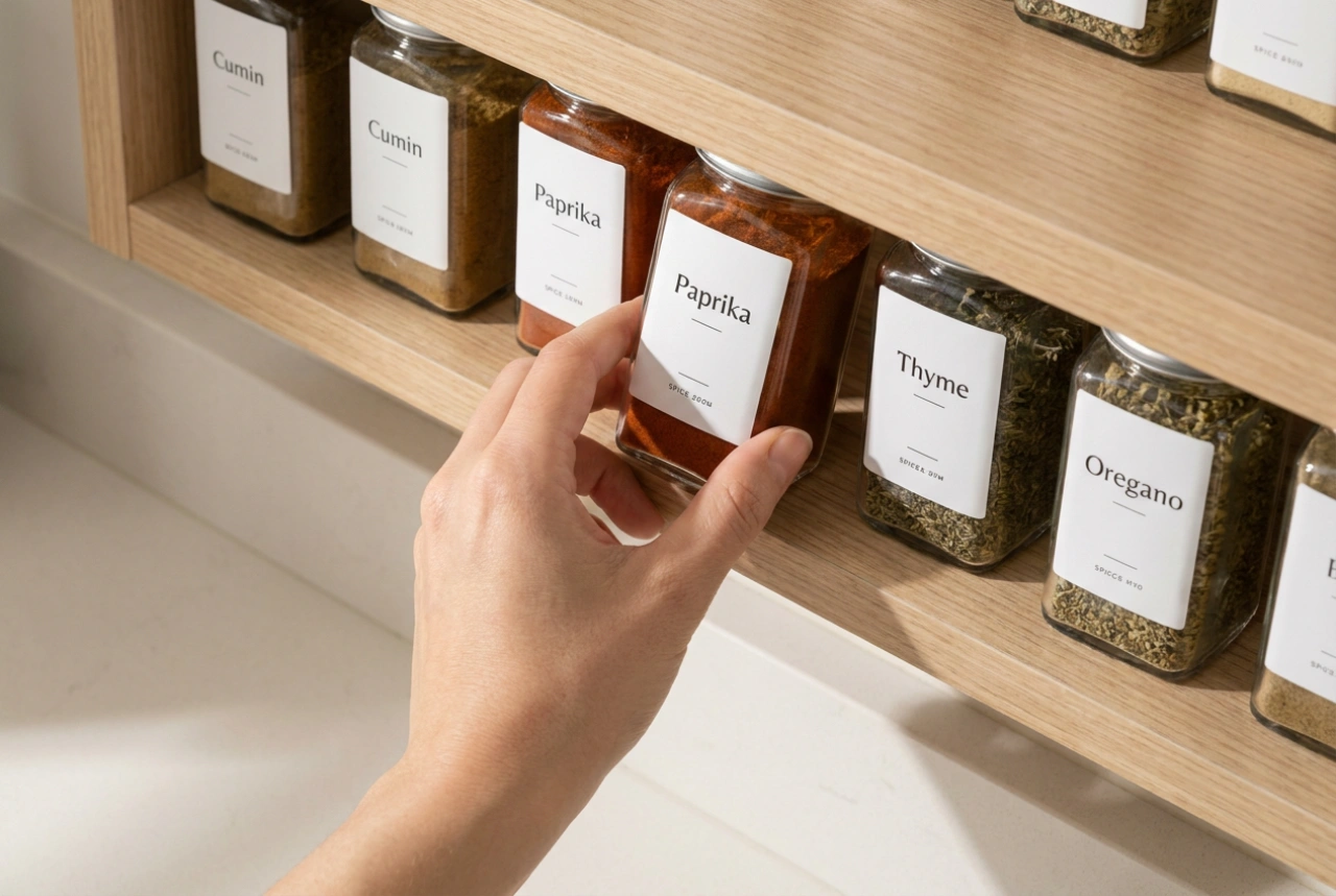 Štítky na kořenky a rychlé vyhledávání aromat