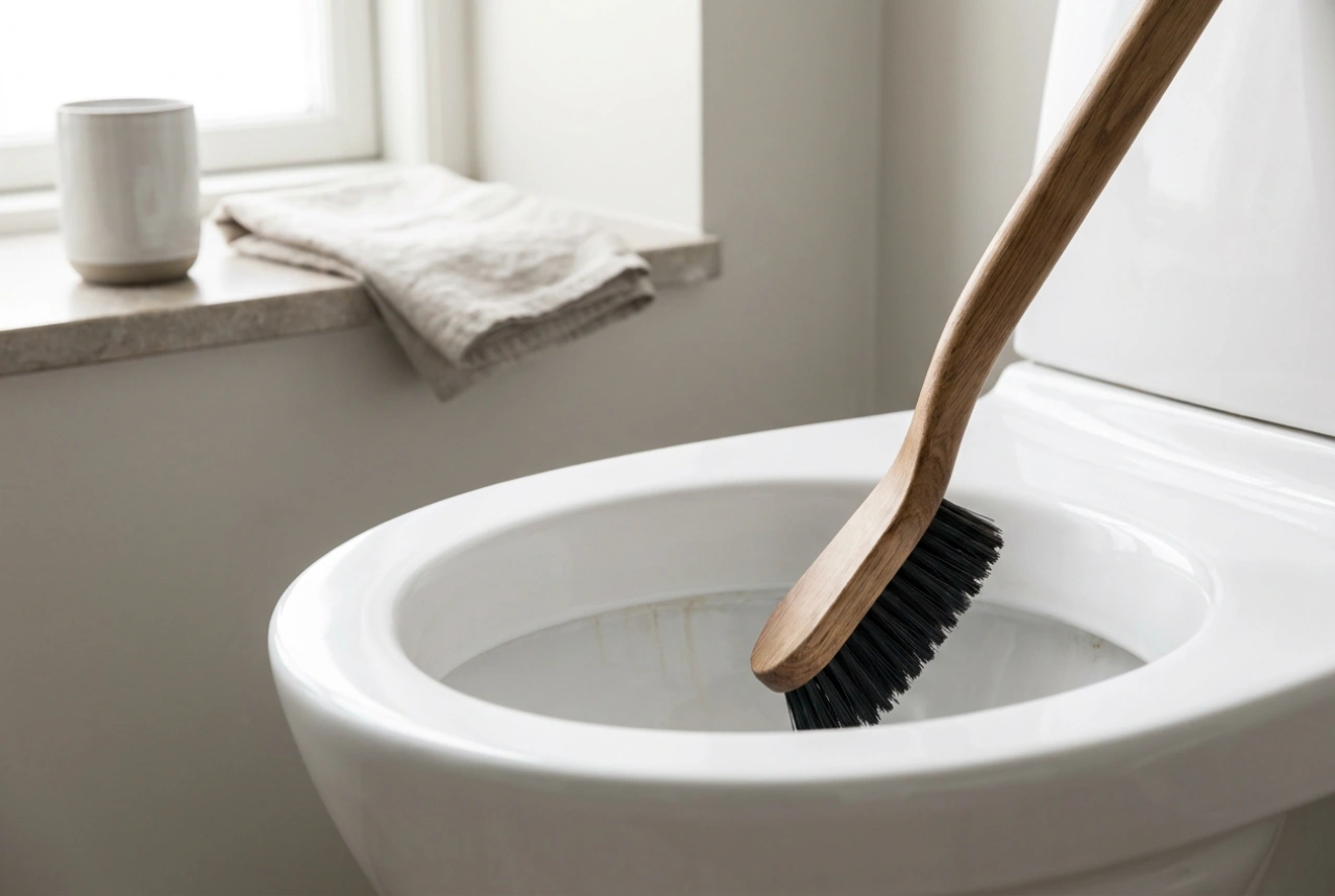 Jak správně používat WC štětku při odstraňování vodního kamene