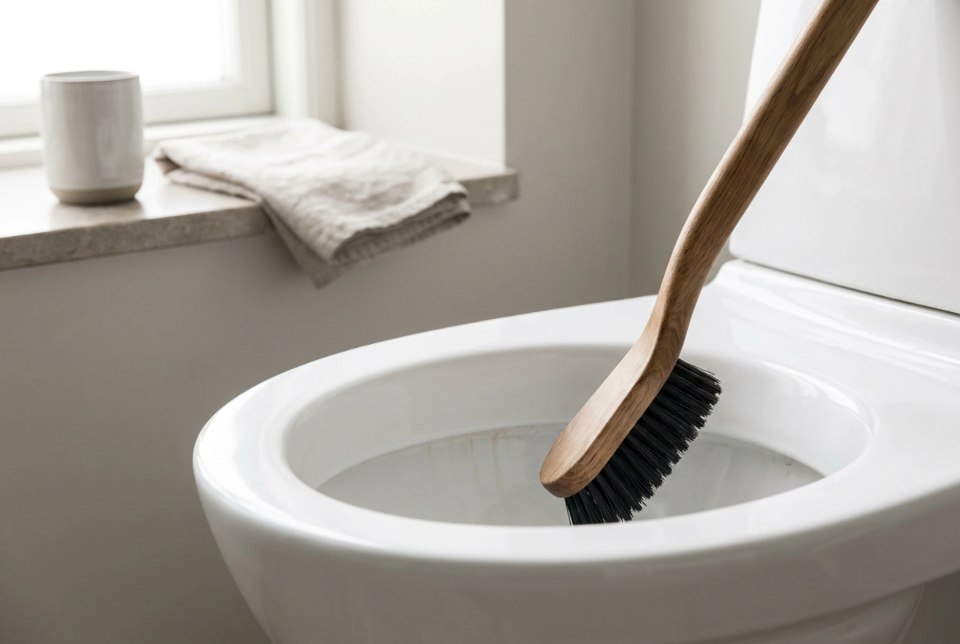 Jak správně používat WC štětku při odstraňování vodního kamene
