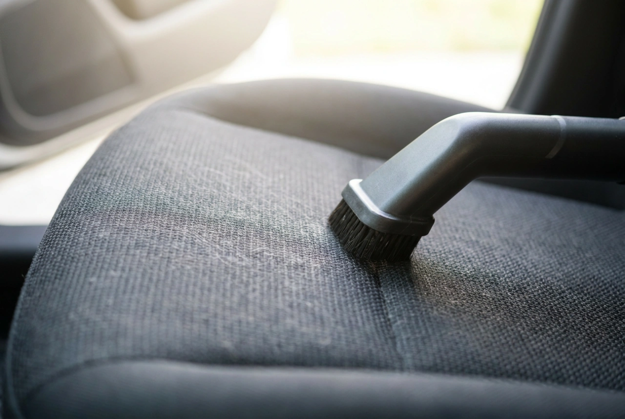 Čištění autosedaček vysavačem bez nadměrné vlhkosti