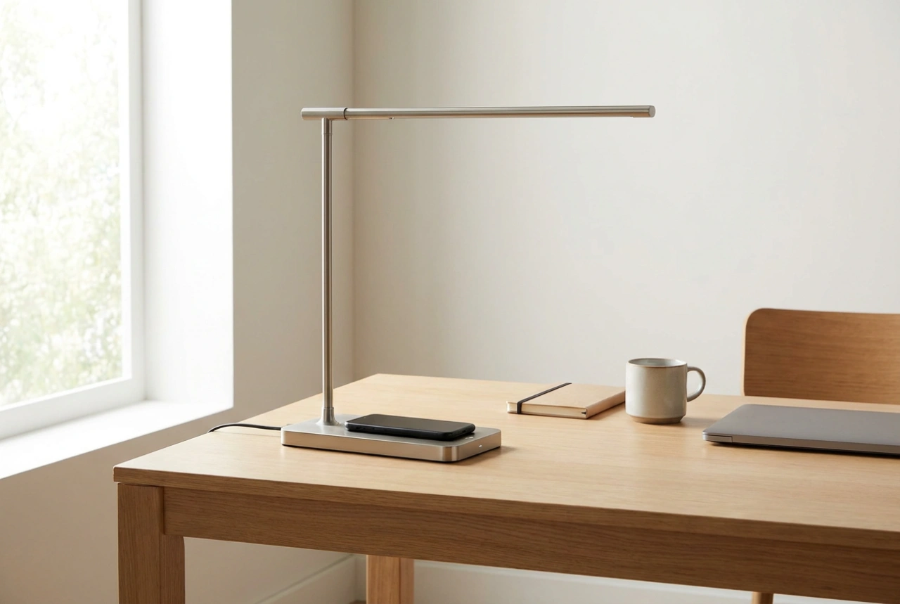 Pomůže stolní lampa s indukční nabíječkou udržet pořádek na stole?
