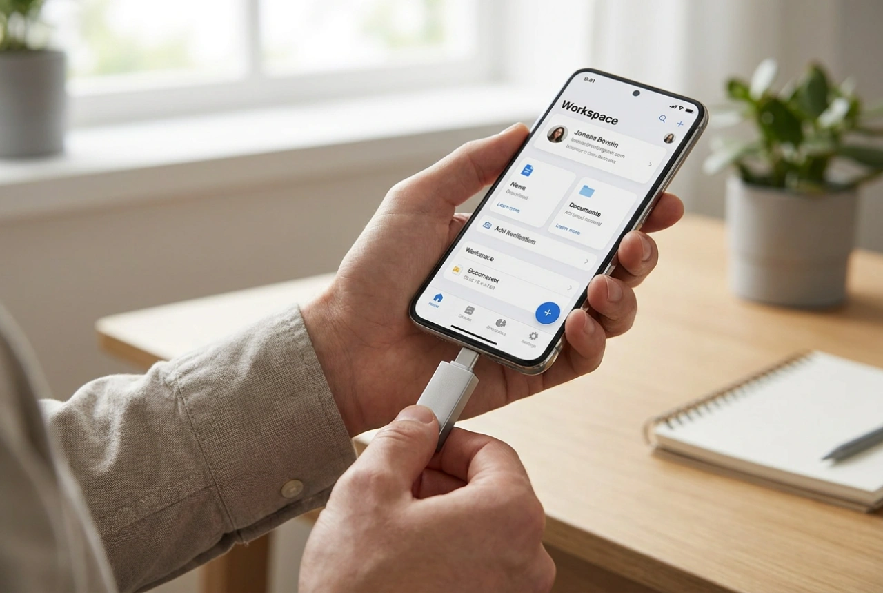Jak připojit USB-C flash disk k telefonu a uspořádat soubory